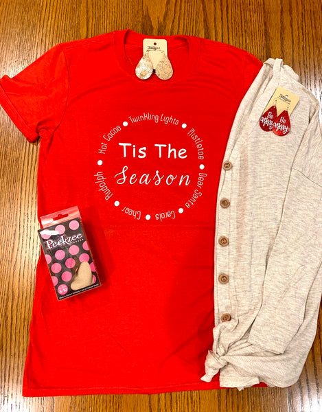 "Tis The Season" Tee, Red