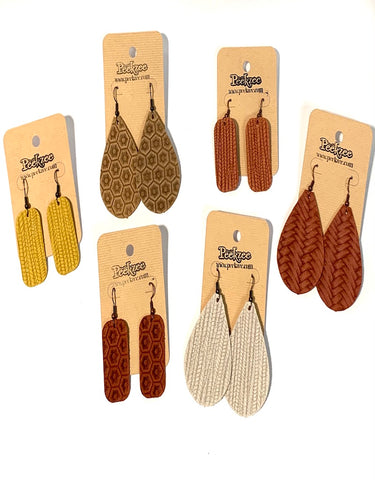 Fashion Genuine Leather Earrings, Many Styles