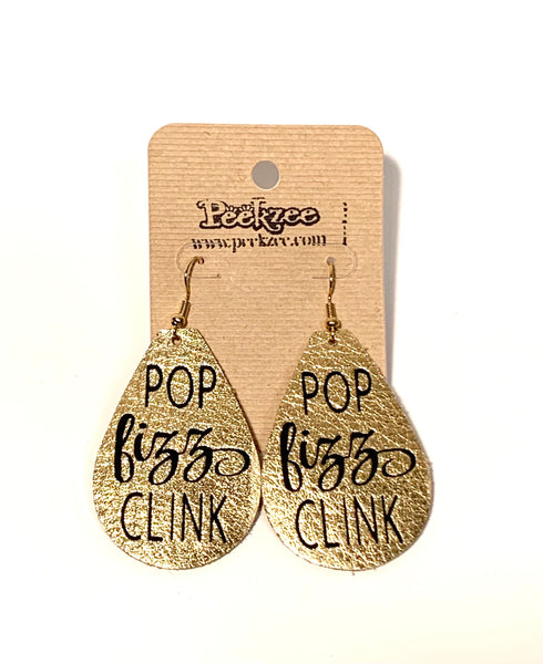 Genuine Leather Graphic Earrings, Many Styles