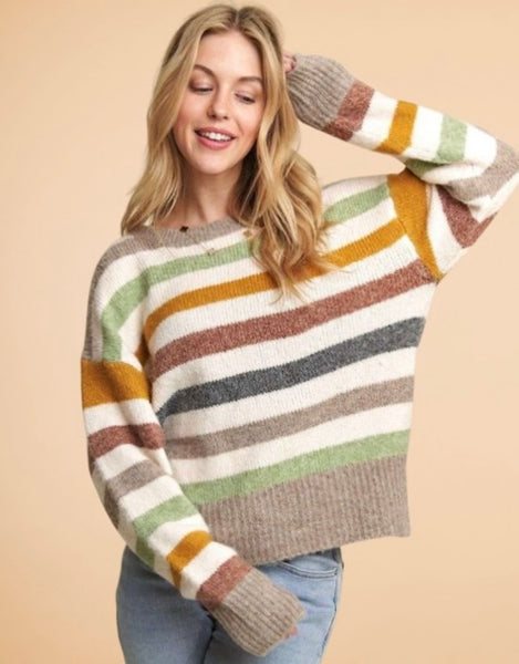 Make The Leap Sweater, Soft White/Multi