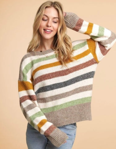 Make The Leap Sweater, Soft White/Multi