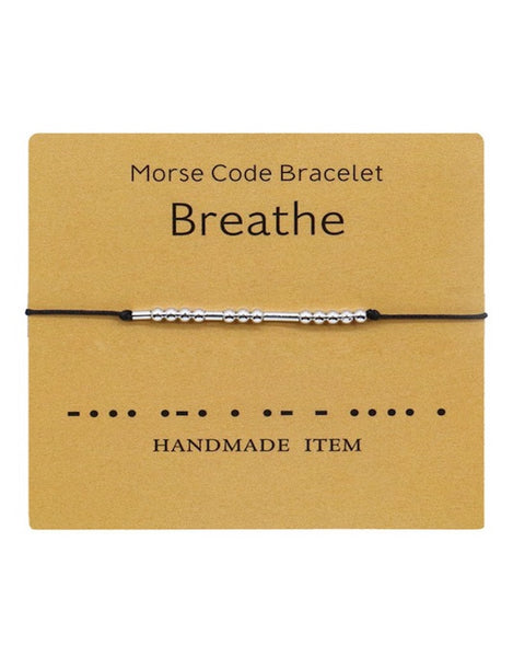 Assorted Morse Code Bracelets, Silver/Black