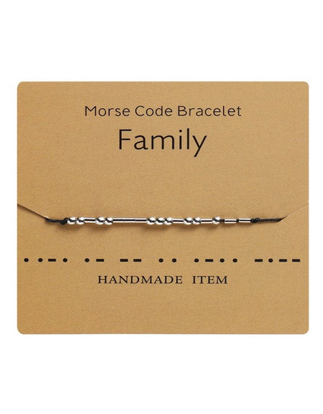 Assorted Morse Code Bracelets, Silver/Black