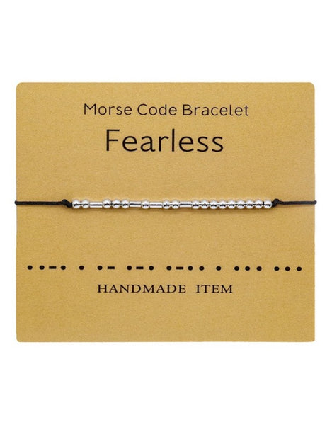 Assorted Morse Code Bracelets, Silver/Black