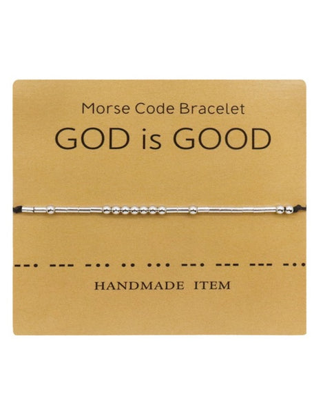Assorted Morse Code Bracelets, Silver/Black