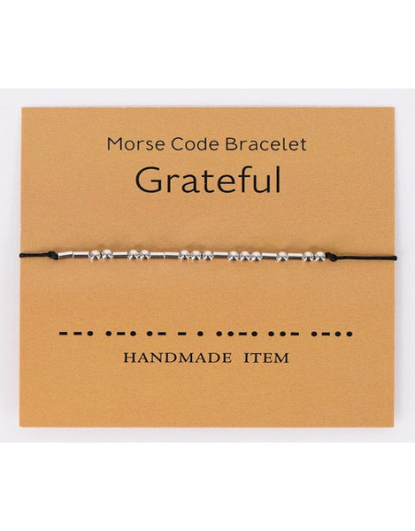 Assorted Morse Code Bracelets, Silver/Black