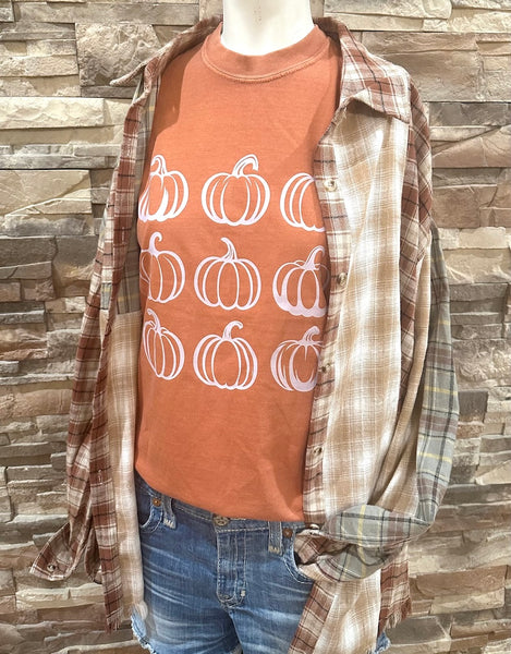 Remember It Well Plaid Top, Sage/Rust