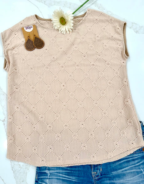Simply Sweet Top, Beige