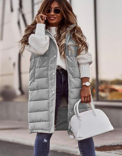 Can't Slow Me Down Puffer Vest, Gray