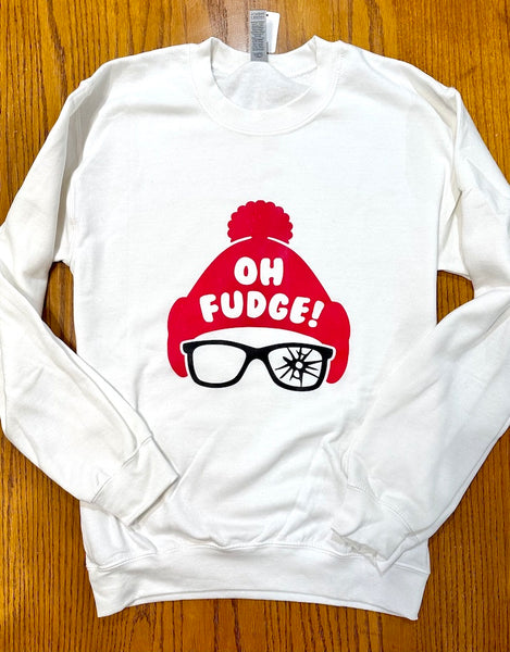 "Oh Fudge" Sweatshirt, White