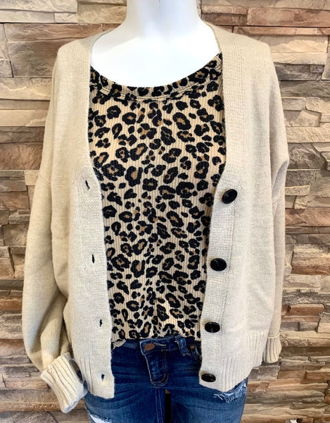 Cozy Up To Me Cardigan, Beige