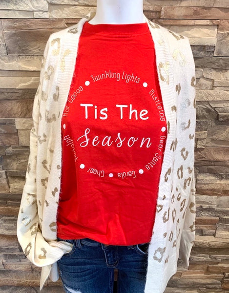 Born To Shine Cardigan, Ivory/Gold Foil