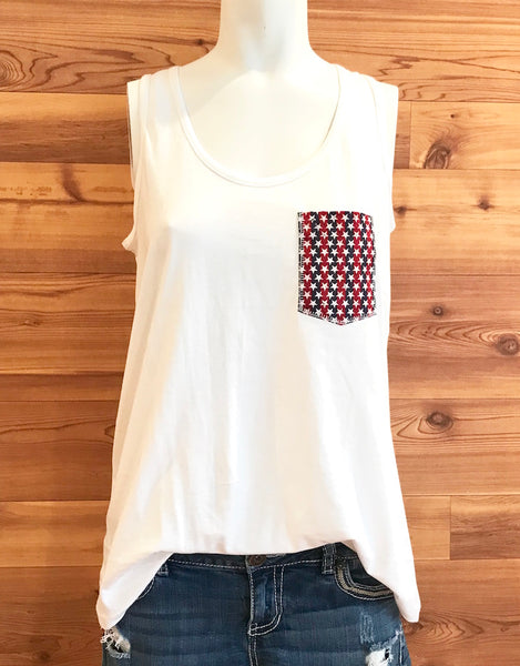 American Dreamer Tank, White