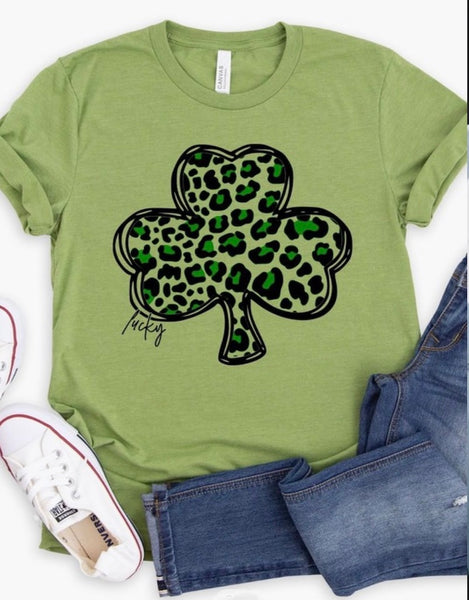 "As Luck Would Have It" Tee, Heather Green