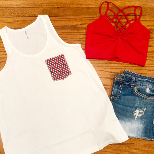 American Dreamer Tank, White