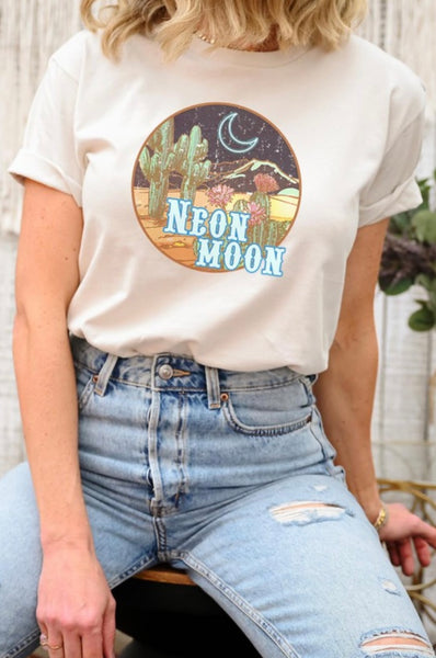 "Neon Moon" Tee, Cream