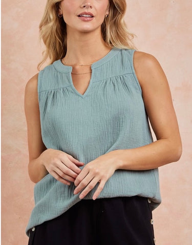 Come Away With Me Top, Dusty Mint