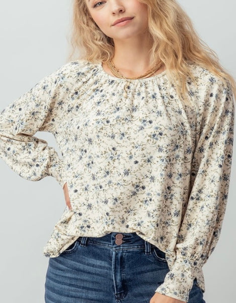 It Just Blooms Top, Ivory/Floral