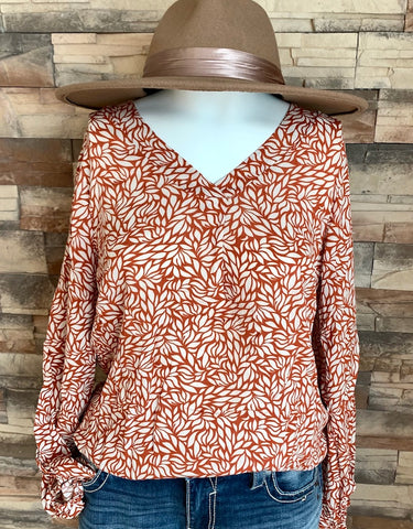 Own The Day Blouse, Rust
