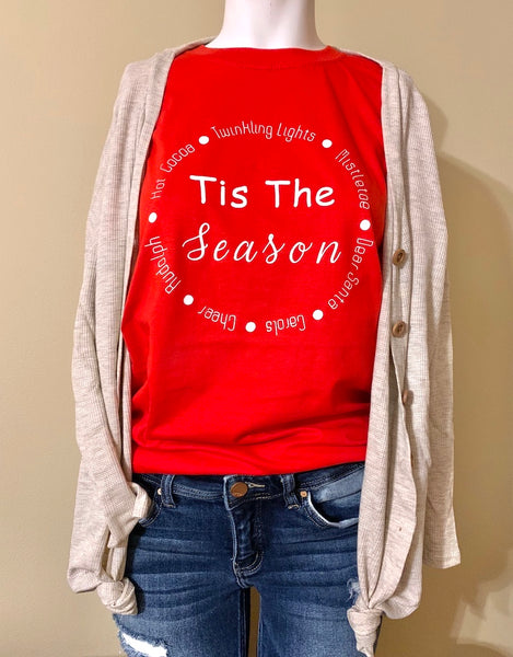 "Tis The Season" Tee, Red