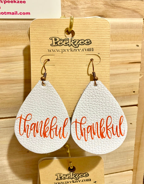 Genuine Leather Graphic Earrings, Many Styles
