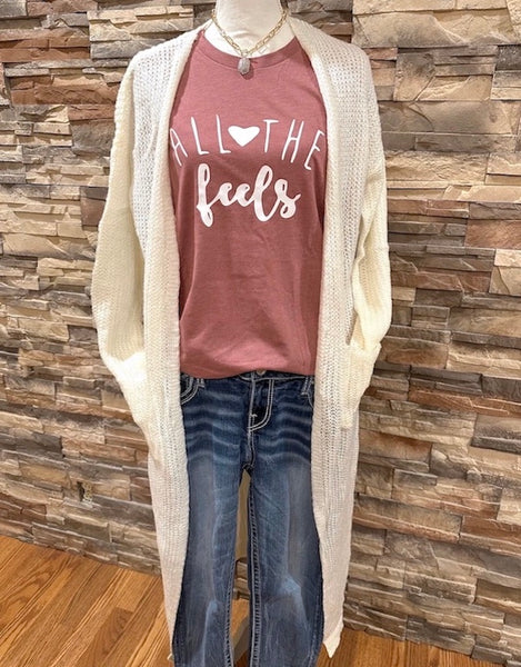 "All The Feels" Soft Tee, Heather Mauve
