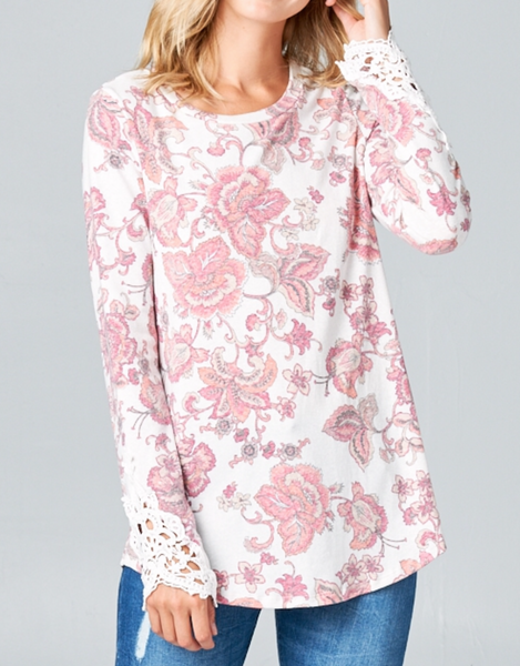 Paisley Ways Top, Ivory