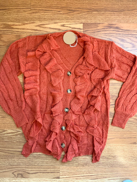 Whisk Me Away Cardigan, Dark Coral