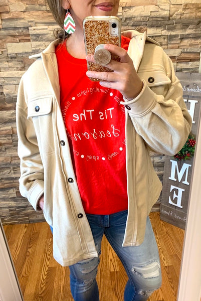 Wrapped In Daydreams Shacket, Stone